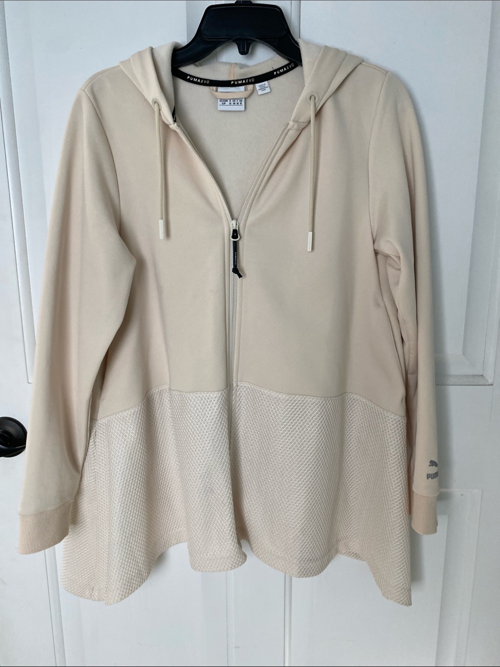 Puma Cream Zip-Front Hooded Women's Sweatshirt